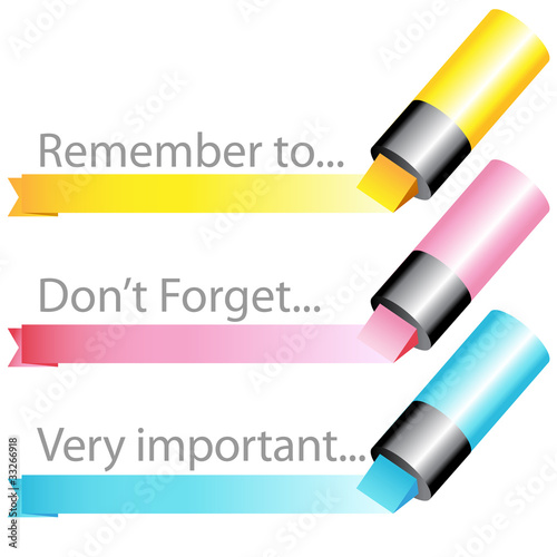 Highlighter marker ribbon set