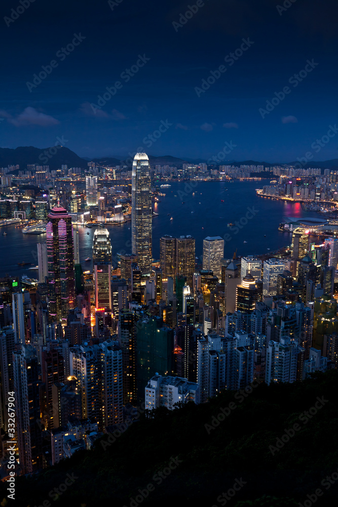 Fototapeta premium Hongkong nachts