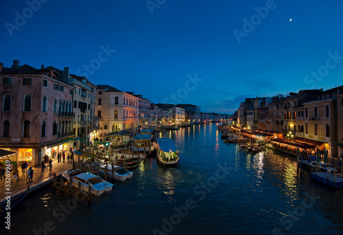 Grand Canal at night  Venice  italy