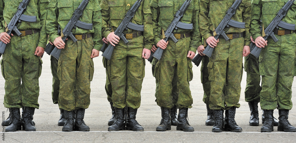 formation of soldiers with guns formation of soldiers with guns
