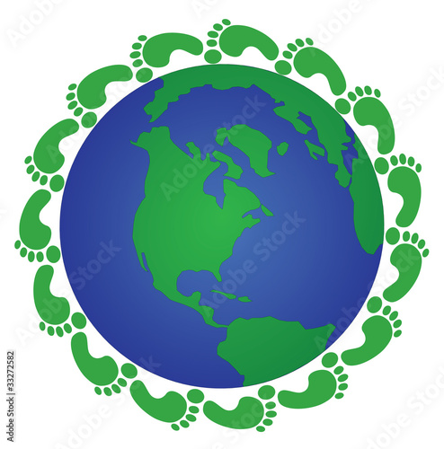 foot print around the globe