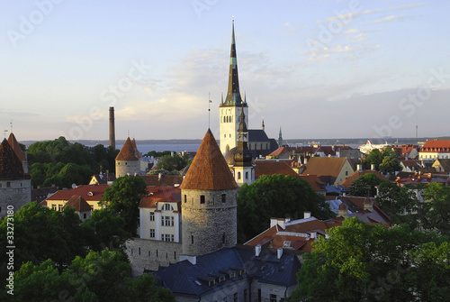 Old Tallinn evening panoram photo
