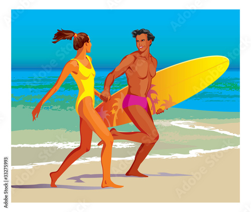 Vector drawing of beach rest