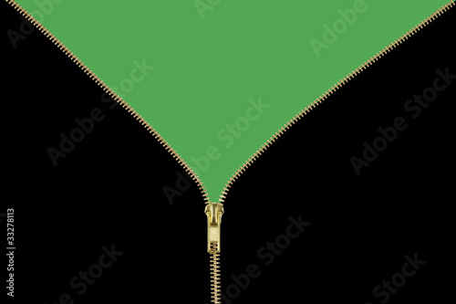 Gold Zipper Unzipping to Green