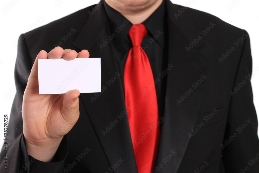 Man holding Business card Man holding Business card