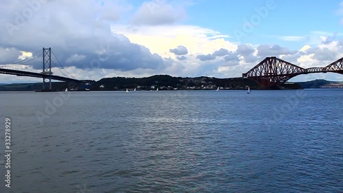 forth road bridge and railway bridge scotland