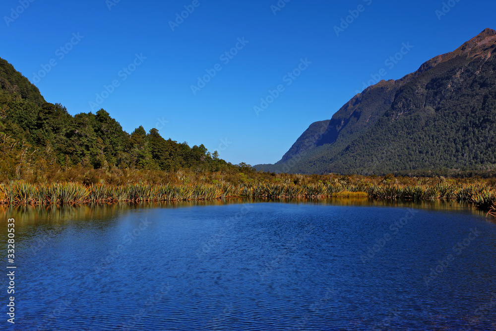 mirror lakes in Milford Sound