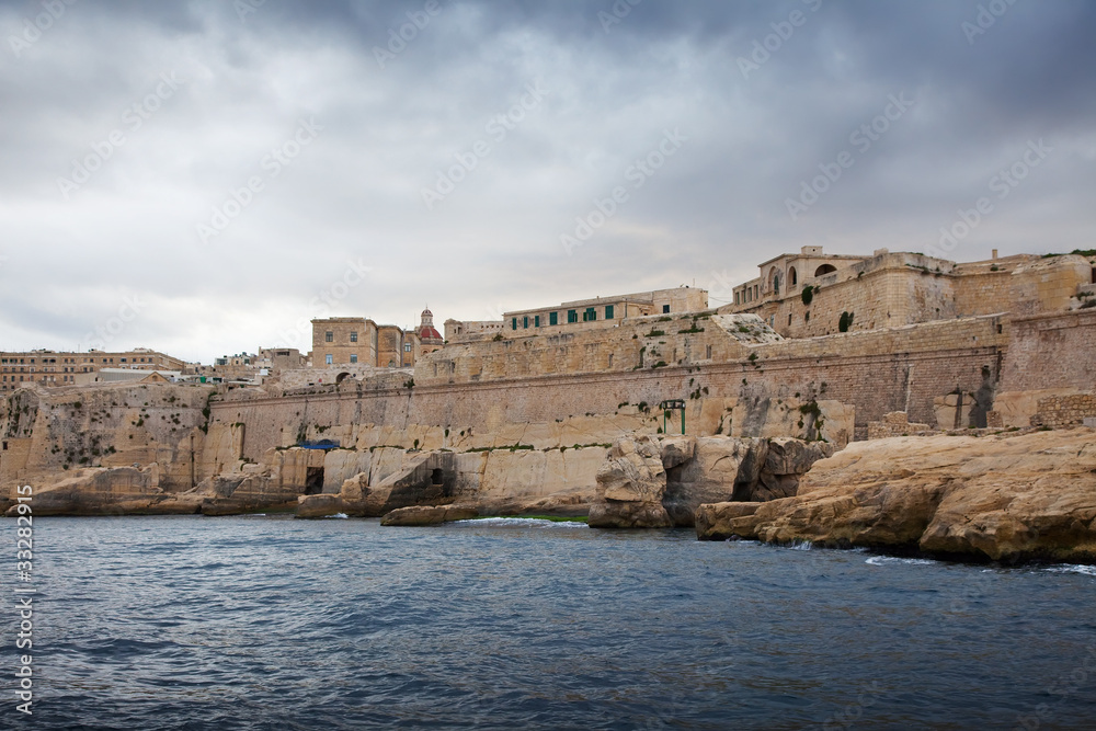Valletta fortress from sea side