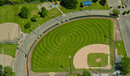 Photography Aerial View of Pattern in Baseball Field