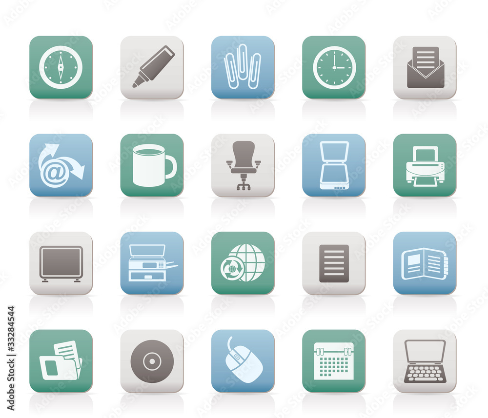 Business and Office tools icons - vector icon set 2 Business and Office tools icons - vector icon set 2