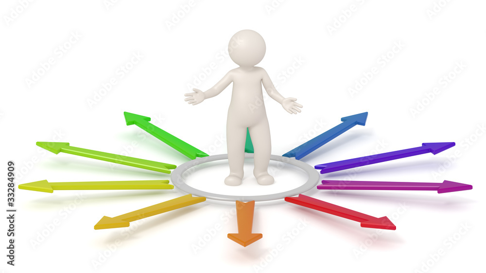 3d man - Colored arrows 3d man - Colored arrows