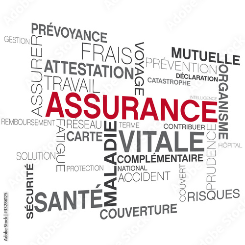 vecteur, texte mots assurance