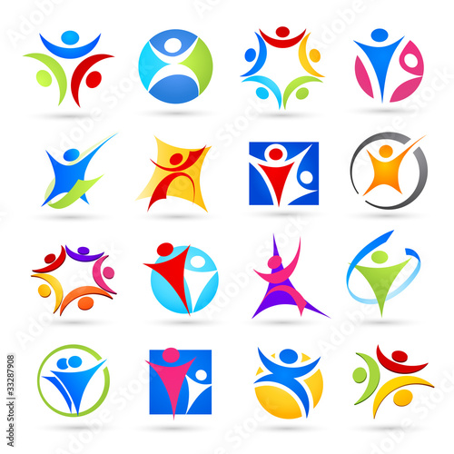 Collection of abstract people icons