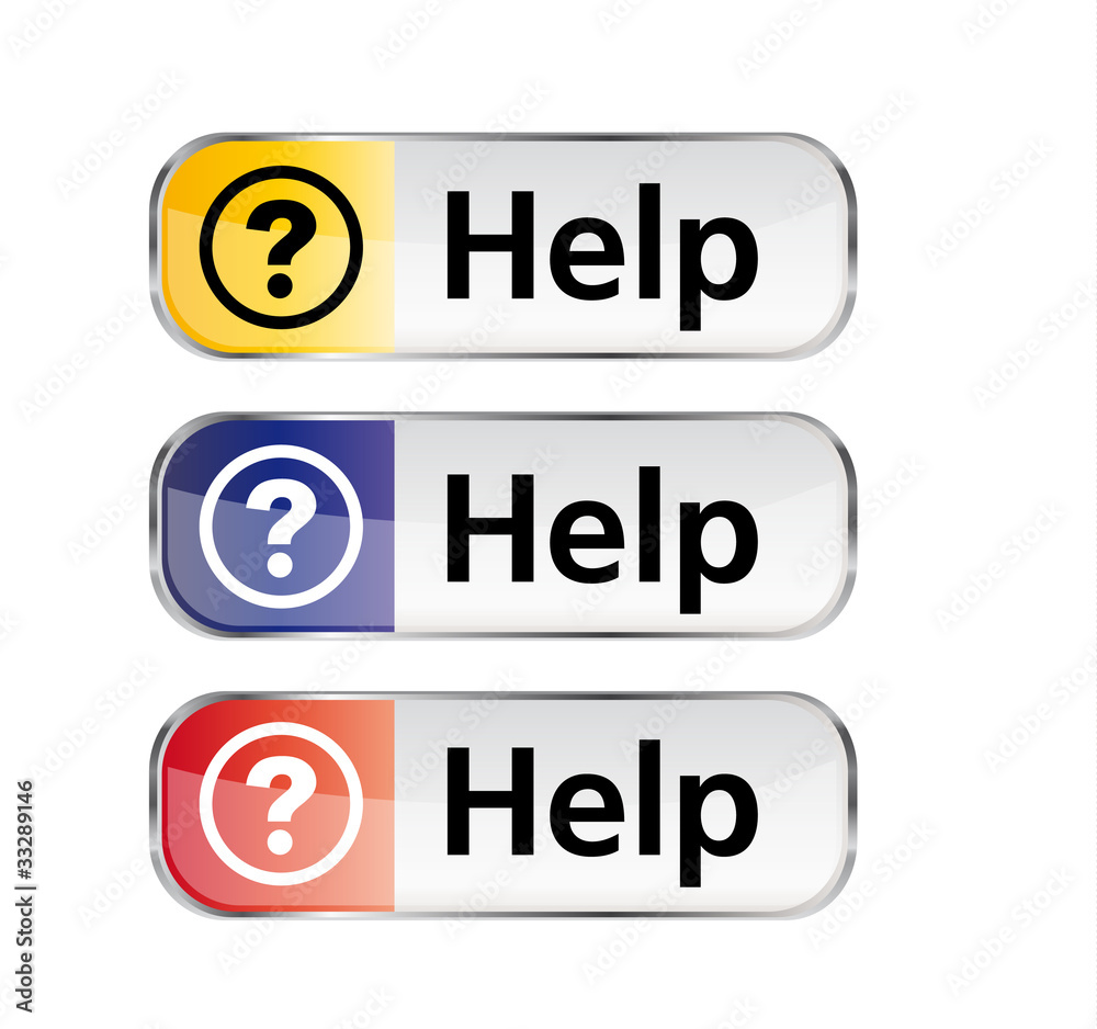 Help Fragezeichen buttons set - obrazy, fototapety, plakaty 