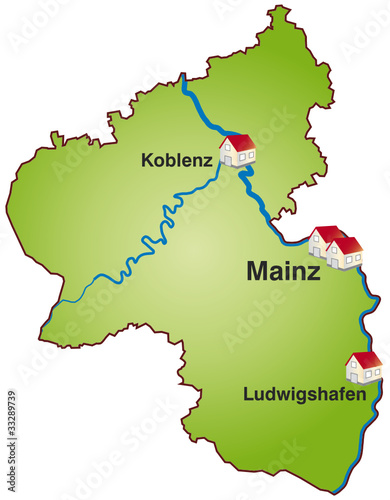 Rheinland-Pfaz Infokarte grün in SVG