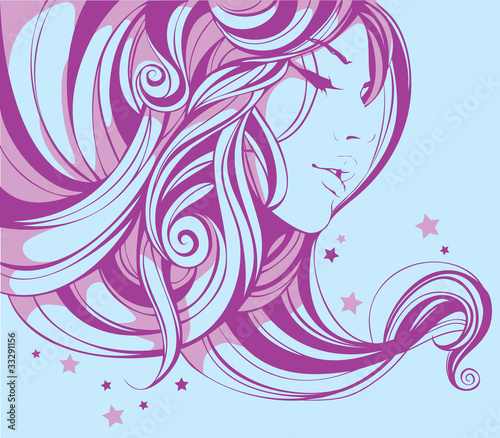 Lovely girl, perhaps a goddess or simply beautiful.