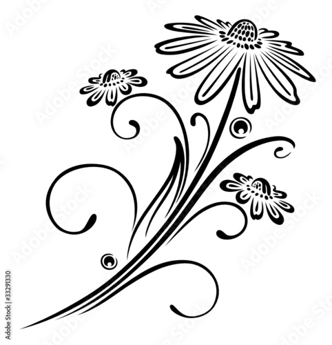 Ranke, flora, Blumen, Blüten, filigran, Wandtattoo