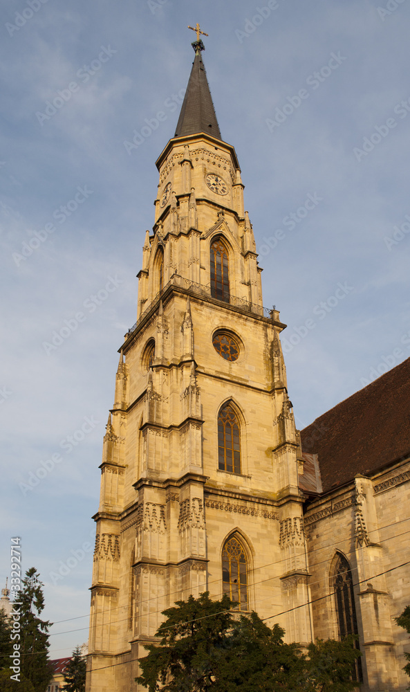 Church tower in Cluj Transylvania Romania