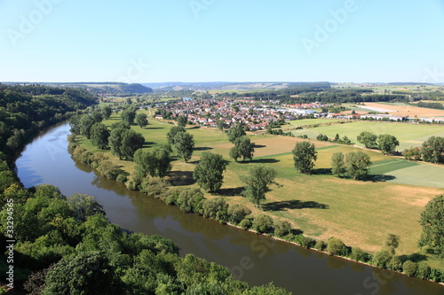 panoramic view of Neckar river in Germany