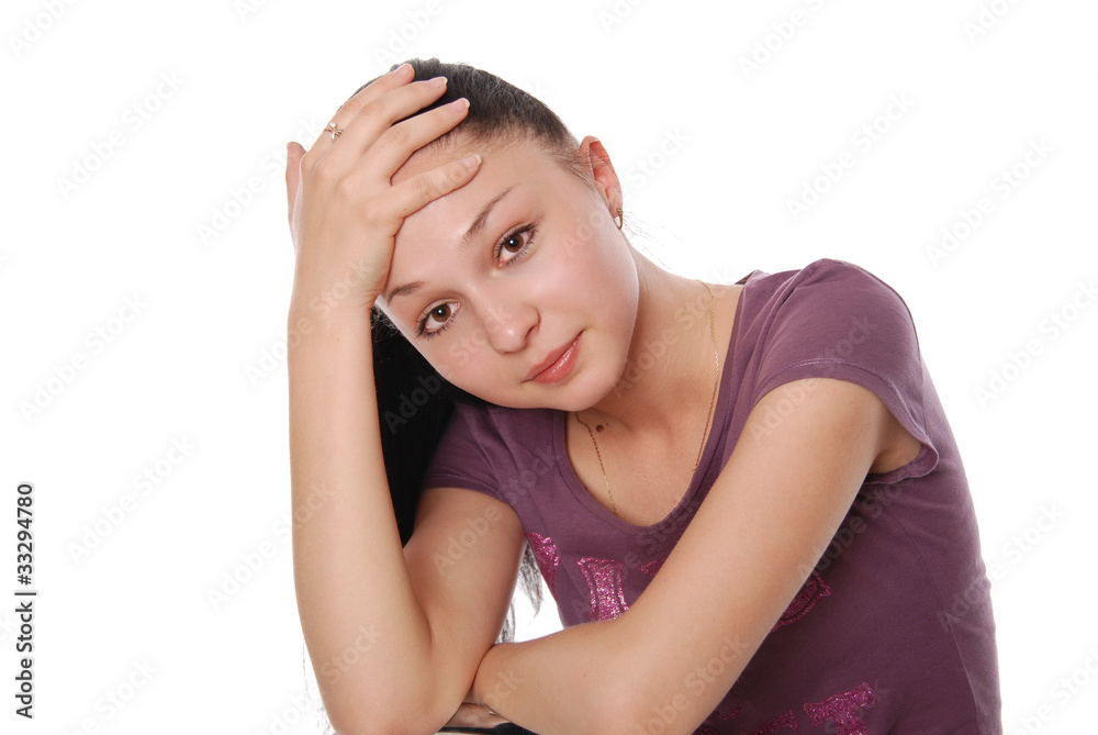 Beautiful young woman looking size in thoughtful and dreaming - Beautiful young woman looking size in thoughtful and dreaming -