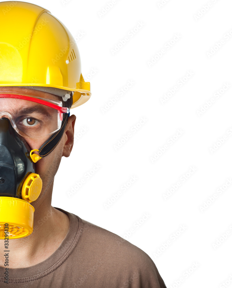The worker in protective means The worker in protective means