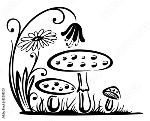 Ranke, flora, Blumen, Blüten, filigran, Pilz, Pilze