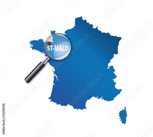 Saint-malo : Carte de France - département Côte d'armor