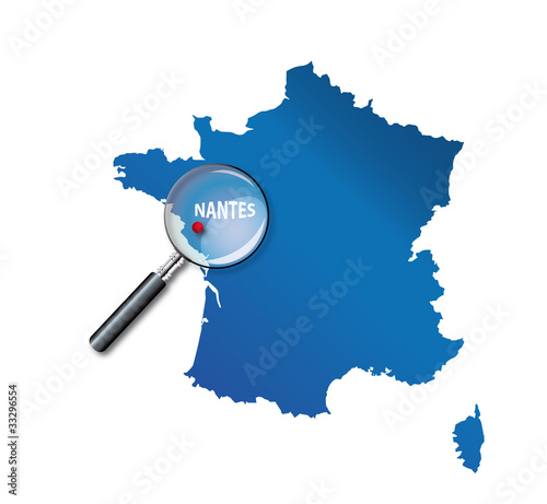Nantes : Carte de France - département de La Loire-Atlantique
