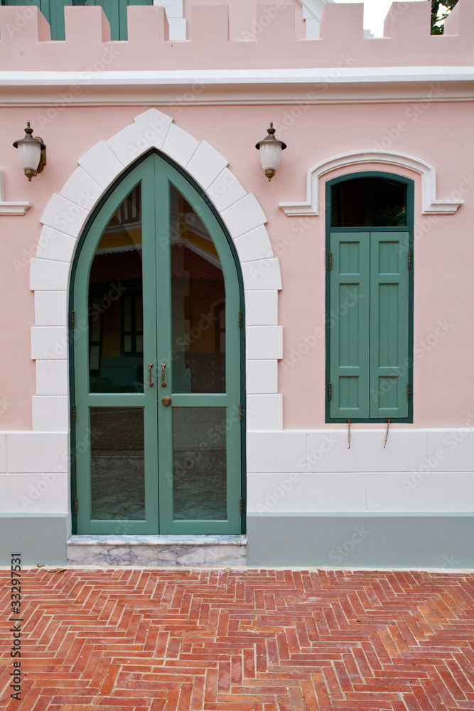 Pink door and window