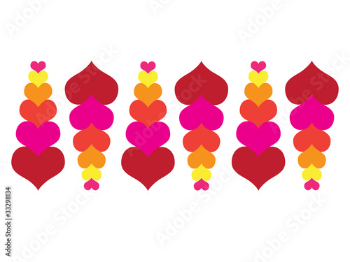 Symmetry ornament from colorful hearts