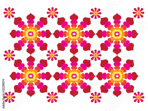 Mosaic with different colorful hearts