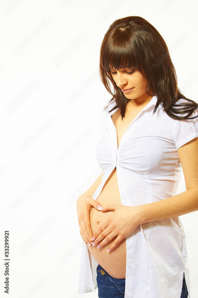 Beautiful pregnant woman, thoughtful Beautiful pregnant woman, thoughtful