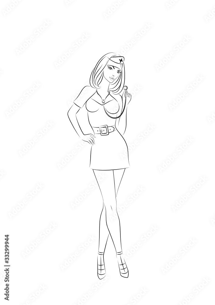 Nurse with stethoscope . Nurse with stethoscope .