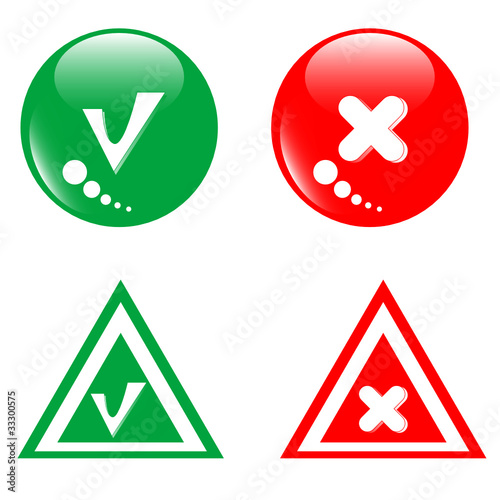 button green accept and red reject. vector