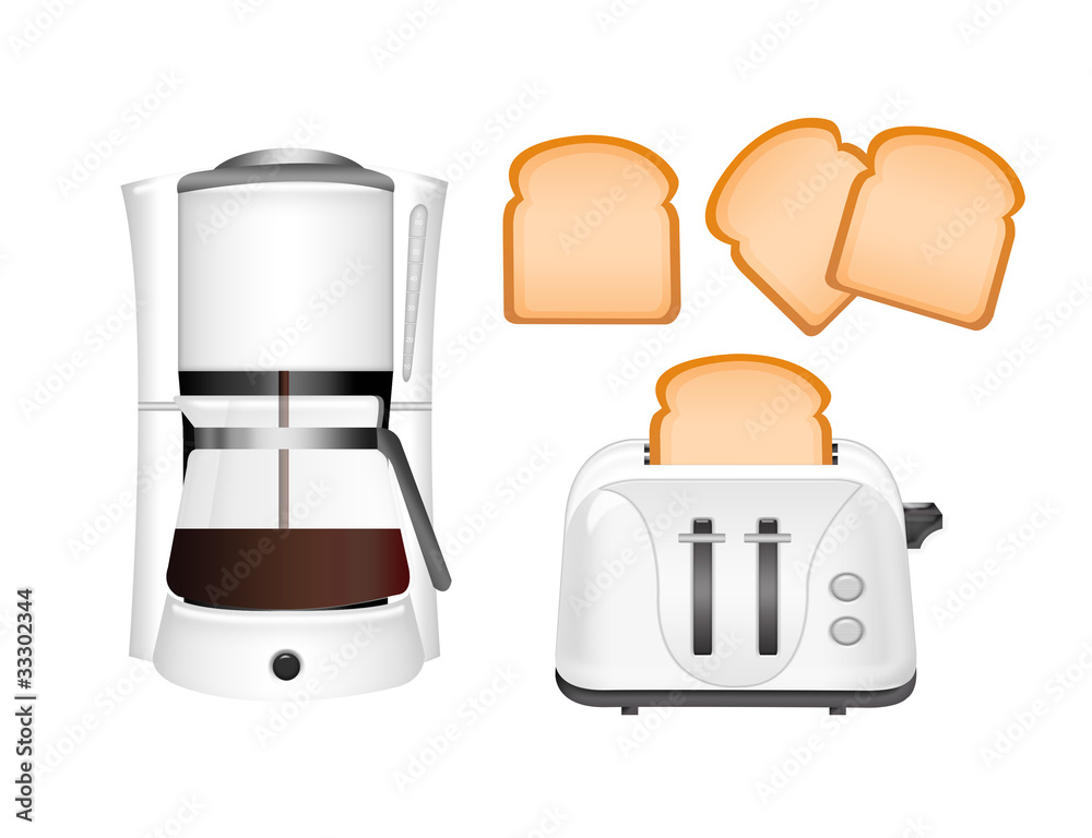 coffee machine and toaster