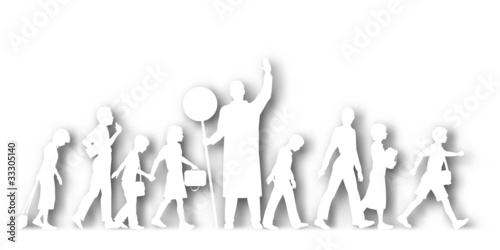School crossing cutout