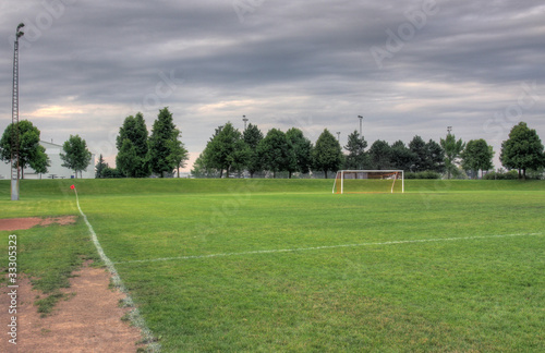 Grey Clouds and Soccer Field