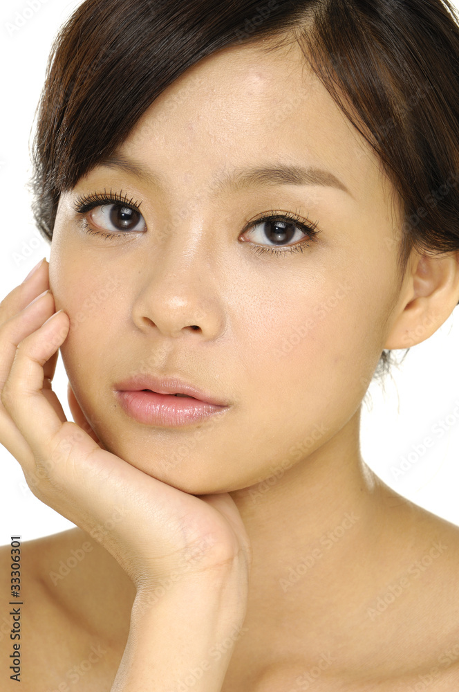 beauty close-up portrait young asian woman face