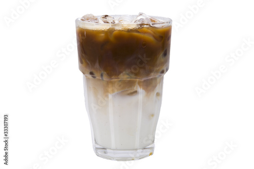 ice coffee milk juice on white backgrounds isolated