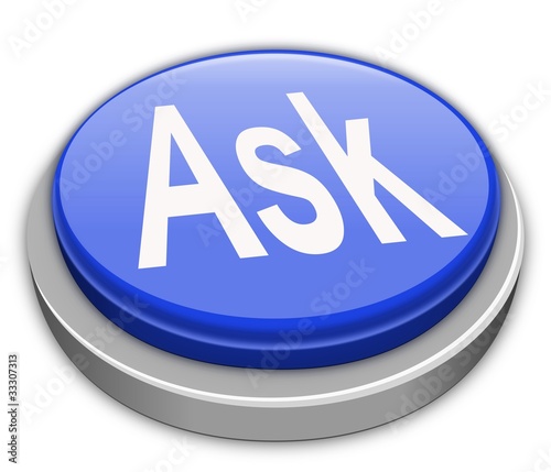 3d ask button in blue