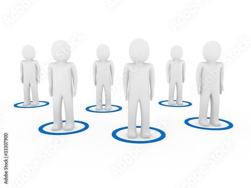3d men teamwork network