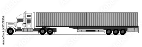 Truck with shipping containers vector