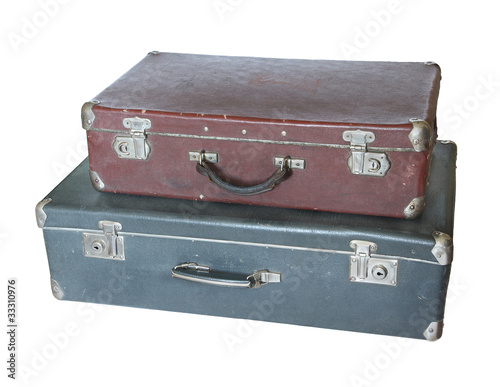 Two old suitcases.