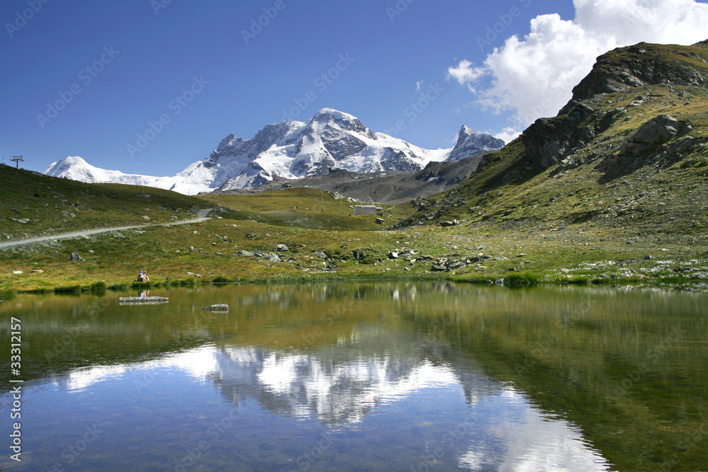 beautiful mountain lake in Alps, Zermatt