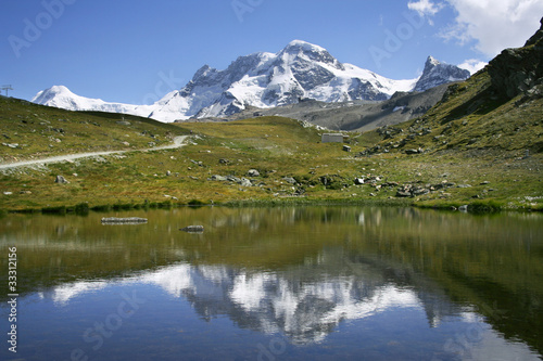 beautiful mountain lake in Alps  Zermatt