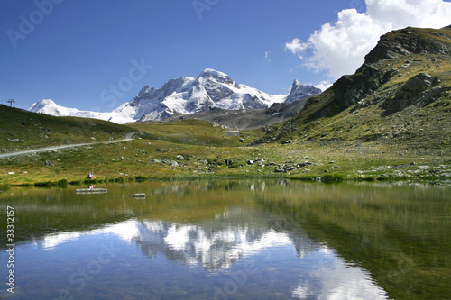 beautiful mountain lake in Alps, Zermatt