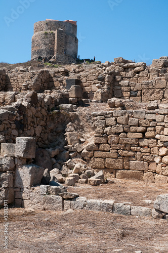 Sardinia, italy: view of Tharros' archaeological area