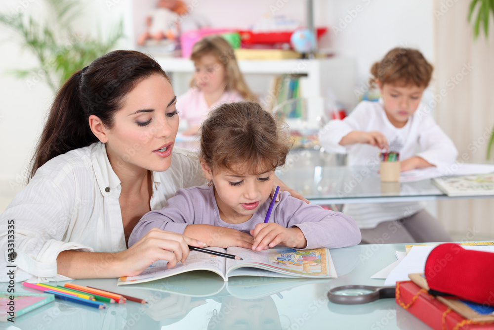 Teacher with a pupil Teacher with a pupil