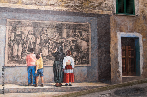 Sardinia, Italy: mural paintings "murales" in Fonni