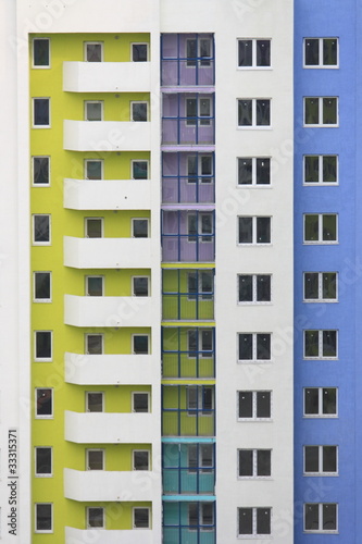 bright building's wall
